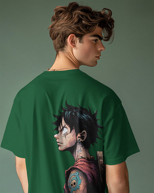 Anime Rebel Warrior Oversized Green T-Shirt – Limited Edition Unisex Tee