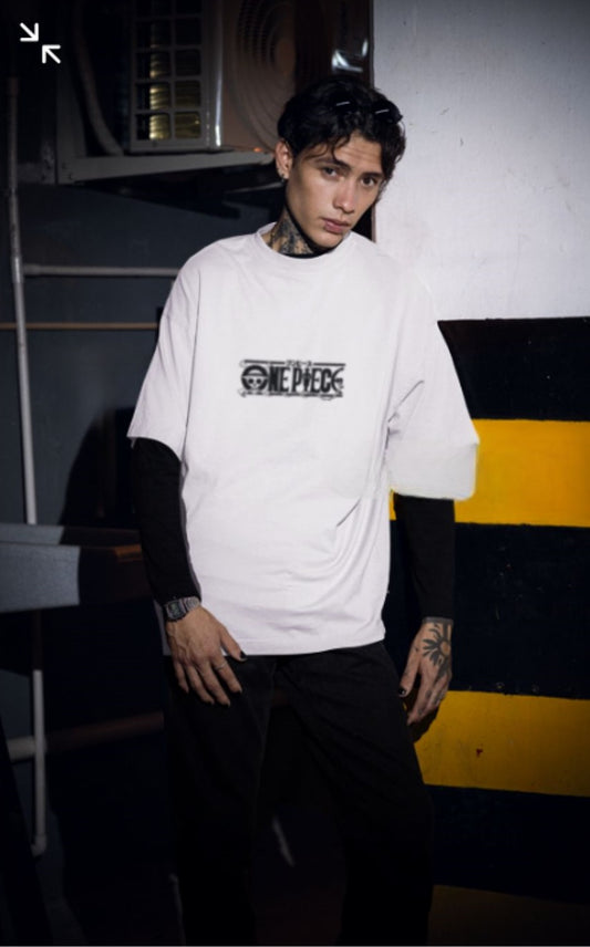 Black Oversized One Piece Graphic T-Shirt