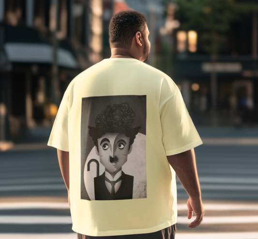 Charlie Chaplin graphic face Design oversize T shirt