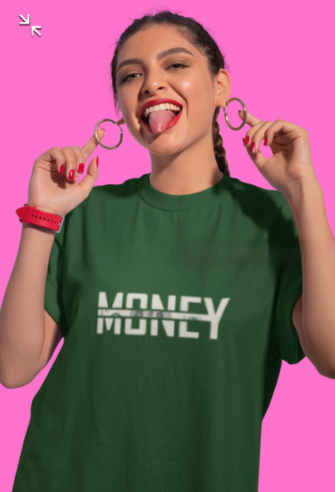 Money makes everything Oversize printed T shirt