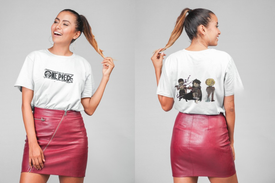 Zoro, Luffy, and Sanji in a stylized, edgy design oversize t shirt