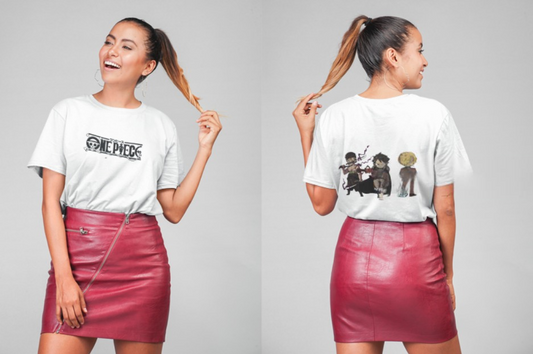Zoro, Luffy, and Sanji in a stylized, edgy design oversize t shirt