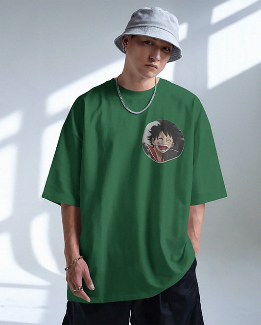 Anime Rebel Warrior Oversized Green T-Shirt – Limited Edition Unisex Tee