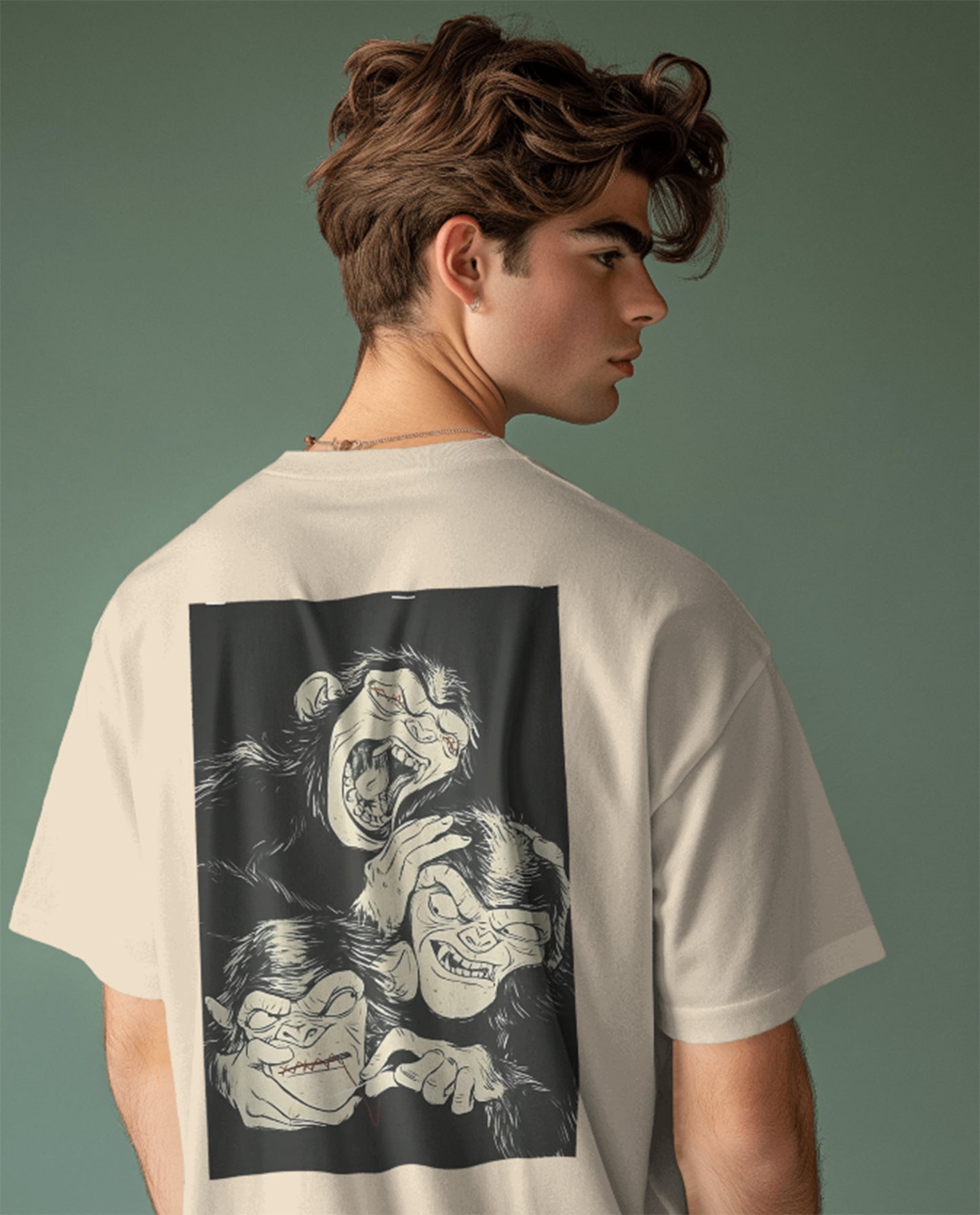 Moral monkeys Oversize Printed T shirt