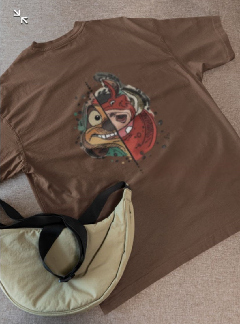 Dual Rage Oversized Graphic T-Shirt