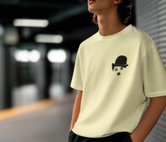 Charlie Chaplin graphic face Design oversize T shirt