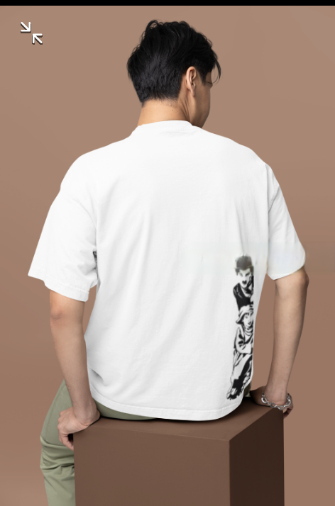 Charlie Chaplin Graphic Oversized T-Shirt – White