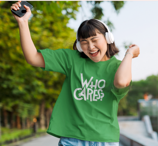 who cares oversize Printed T shirt